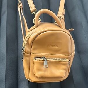 Afends Tan Leather Backpack